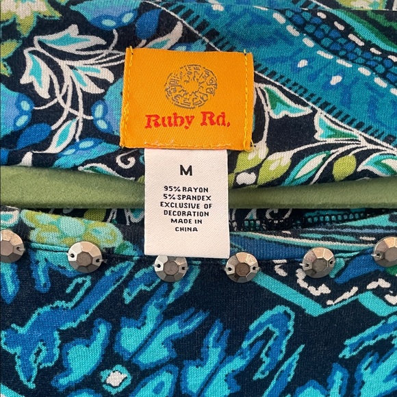 Ruby Rd. Multicolor Geometric Women's Blouse - Picture 3 of 5